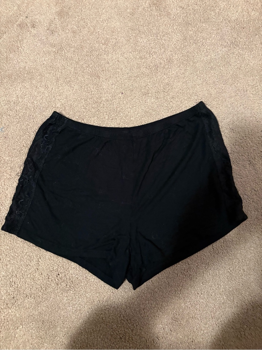 Joe Fresh Black Lace-Trim Sleep Shorts size xs